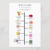 Hochzeitsprogramm und Hochzeitsmenü Menükarte (Rückseite)