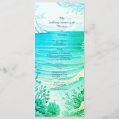 Hochzeitsprogramm und Menü für die blaue Küste Programm (Rückseite)