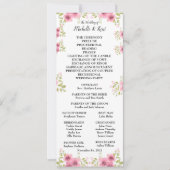 Hochzeitsprogramm und Menü für Wasserfarben Rosa A Einladung (Vorderseite)