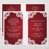 Hochzeitsprogramm Vintag Lace Red (Vorne/Hinten)