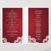 Hochzeitsprogramm Vintag Lace Red (Rückseite)