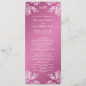 Hochzeitsprogramm Vintage Wirbel 2 Rosa Programm (Vorderseite)
