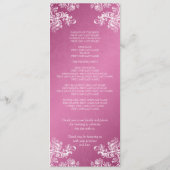 Hochzeitsprogramm Vintage Wirbel 2 Rosa Programm (Rückseite)