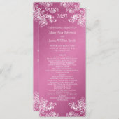 Hochzeitsprogramm Vintage Wirbel 2 Rosa Programm (Vorne/Hinten)