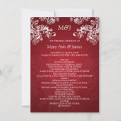 Hochzeitsprogramm Vintage Wirbel 2 Rot Einladung (Vorderseite)