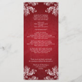 Hochzeitsprogramm Vintage Wirbel 2 Rot Programm (Rückseite)