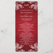 Hochzeitsprogramm Vintage Wirbel 2 Rot Programm (Vorderseite)