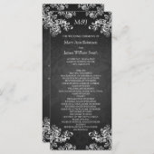 Hochzeitsprogramm Vintage Wirbel 2 Schwarz Programm (Vorne/Hinten)