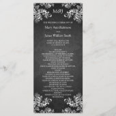 Hochzeitsprogramm Vintage Wirbel 2 Schwarz Programm (Vorderseite)