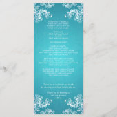 Hochzeitsprogramm Vintage Wirbel 2 Türkis Programm (Rückseite)