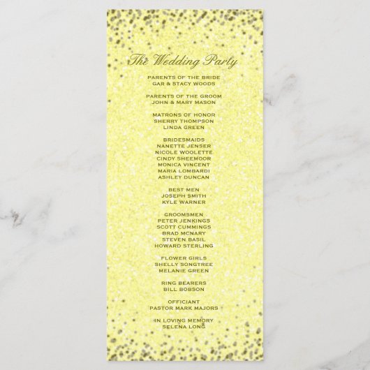 Hochzeitsprogramm | Vintager Blick Programm (Rückseite)