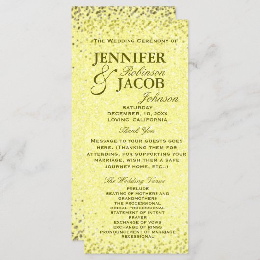 Hochzeitsprogramm | Vintager Blick Programm (Vorne/Hinten)