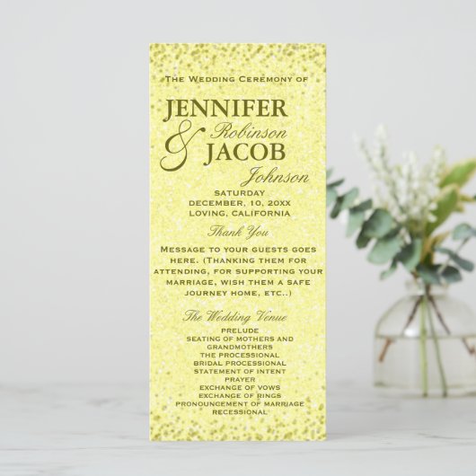 Hochzeitsprogramm | Vintager Blick Programm (Stehend Vorderseite)