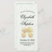 Hochzeitsprogramm Vintages Ananas Programm (Vorne/Hinten)