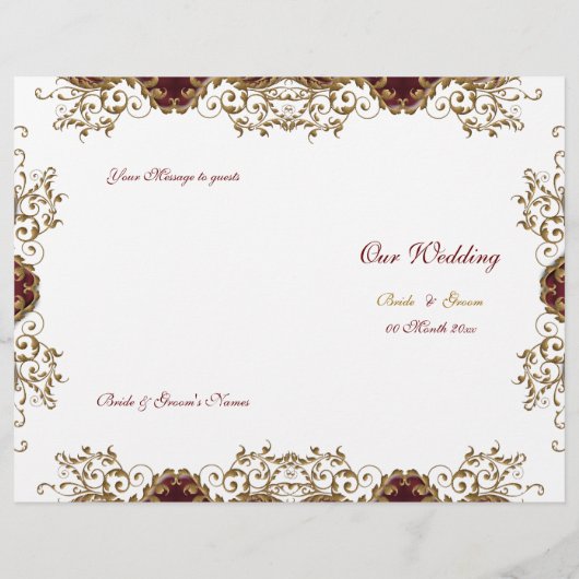 "Hochzeitsprogramm" Vintages Bordeaux (Rückseite)