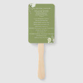 Hochzeitsprogramm von Moss Green Blumengrün Fächer (Rückseite)