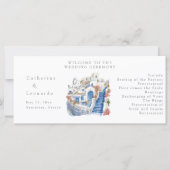 Hochzeitsprogramm von Pristine Blue and White Sant (Vorderseite)