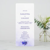 Hochzeitsprogramm-Vorlage Blue Orchid Einladung (Stehend Vorderseite)