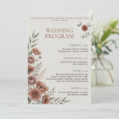 Hochzeitsprogramm Vorlage | Elegante Florale Hochz (Stehend Vorderseite)