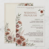Hochzeitsprogramm Vorlage | Elegante Florale Hochz (Vorne/Hinten)