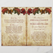 Hochzeitsprogramm-Vorlage im Herbstlaub-Design (zw (Vorderseite)