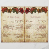 Hochzeitsprogramm-Vorlage im Herbstlaub-Design (zw (Rückseite)