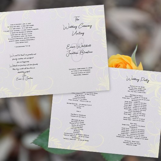 Hochzeitsprogramm Vorlage Lavendelblüte