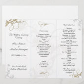 Hochzeitsprogramm-Vorlage mit floraler Ornamentik (Vorne/Hinten)