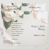 Hochzeitsprogramm Vorlage Zeremonie Modern Weiß (Vorne/Hinten)