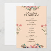 Hochzeitsprogramm – Wasserfarben Florales Beiges D Programm (Vorne/Hinten)