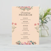 Hochzeitsprogramm – Wasserfarben Florales Beiges D Programm (Stehend Vorderseite)