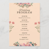 Hochzeitsprogramm – Wasserfarben Florales Beiges D Programm (Vorderseite)