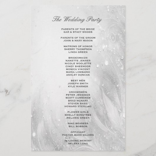 Hochzeitsprogramm | Weichsilber (Rückseite)