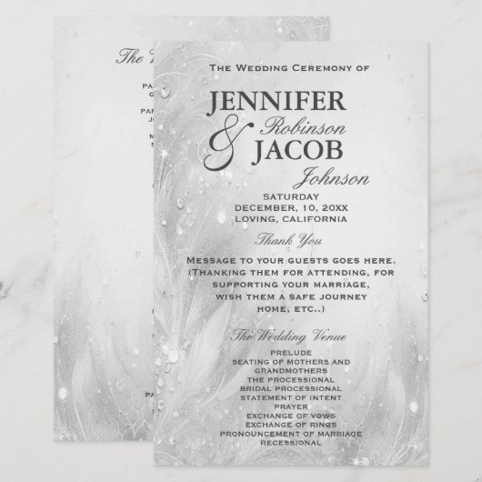 Hochzeitsprogramm | Weichsilber (Vorne/Hinten)
