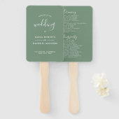 Hochzeitsprogramm - Weiße Kalligraphie auf dem Bil Fächer (Vorne und Hinten)