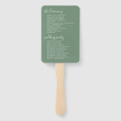 Hochzeitsprogramm - Weiße Kalligraphie auf dem Bil Fächer (Rückseite)