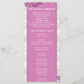 Hochzeitsprogramm Weißrosa Rosa Elegant Blumen Programm (Rückseite)