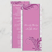 Hochzeitsprogramm Weißrosa Rosa Elegant Blumen Programm (Vorne/Hinten)