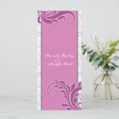 Hochzeitsprogramm Weißrosa Rosa Elegant Blumen Programm (Stehend Vorderseite)
