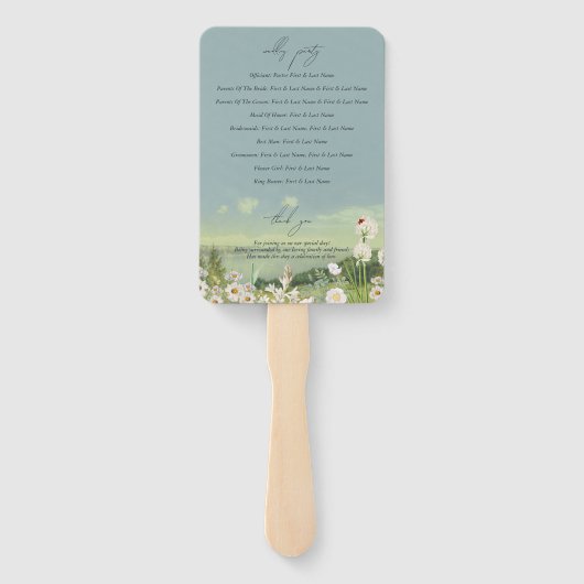 Hochzeitsprogramm Wildblume Mountain Landscape Fächer (Rückseite)