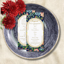 Hochzeitsprogramm William Morris Strawberry Thief