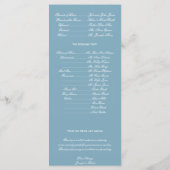 Hochzeitsprogramm "Winter Blue White Snowflakes" Programm (Rückseite)