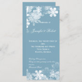 Hochzeitsprogramm "Winter Blue White Snowflakes" Programm (Vorne/Hinten)