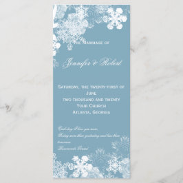 Hochzeitsprogramm "Winter Blue White Snowflakes" Programm