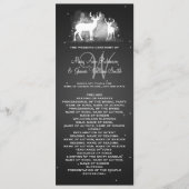 Hochzeitsprogramm Winter Deer Sparkle Black Programm (Vorderseite)