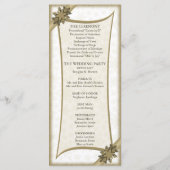 Hochzeitsprogramm Winter Gold & Weiße Schneeflocke Programm (Rückseite)