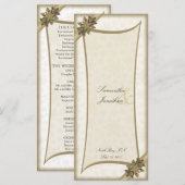 Hochzeitsprogramm Winter Gold & Weiße Schneeflocke Programm (Vorne/Hinten)
