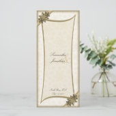 Hochzeitsprogramm Winter Gold & Weiße Schneeflocke Programm (Stehend Vorderseite)