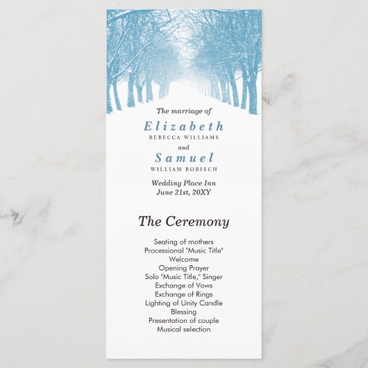 Hochzeitsprogramm Winterbaumweg Programm (Vorderseite)