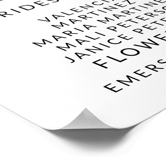 Hochzeitsprogramm Zeichengröße Lila Rose Blumenmus Poster (Ecke)